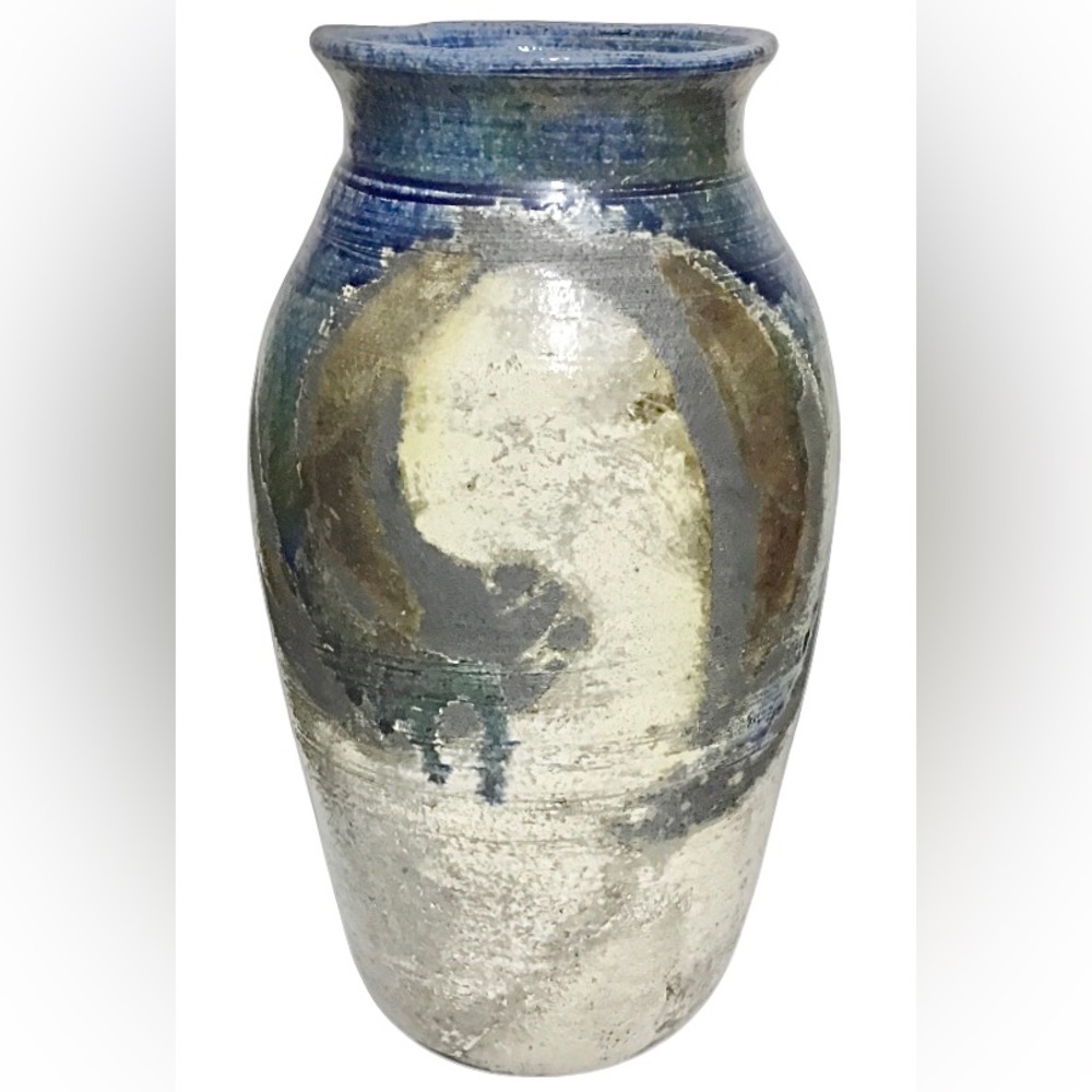 Large Handmade Raku Art Pottery Vase